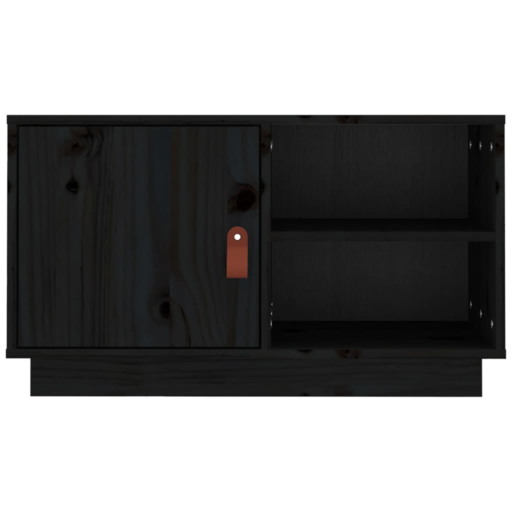 TV-taso musta 70x34x40 cm täysi mänty - Sisustajankoti.fi