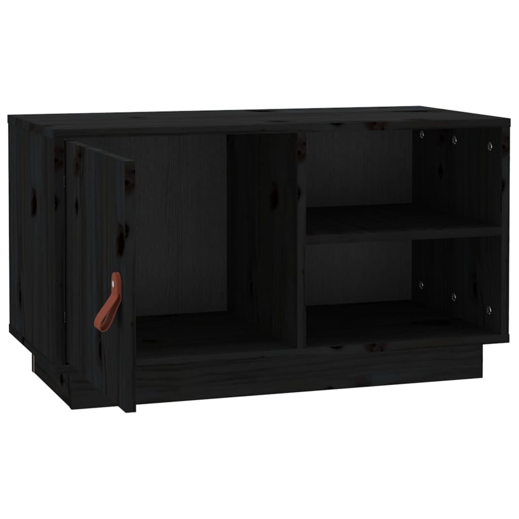 TV-taso musta 70x34x40 cm täysi mänty - Sisustajankoti.fi