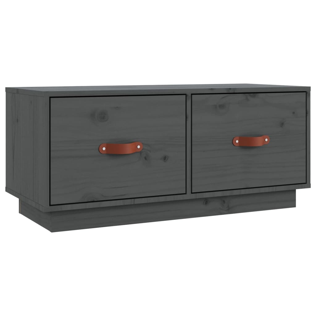 TV-taso harmaa 80x34x35 cm täysi mänty - Sisustajankoti.fi