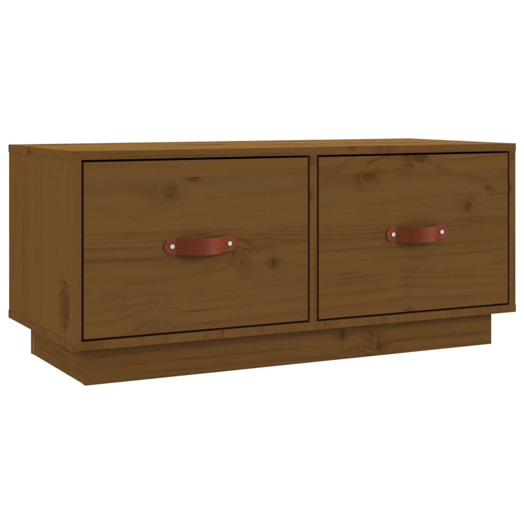 TV-taso hunajanruskea 80x34x35 cm täysi mänty - Sisustajankoti.fi