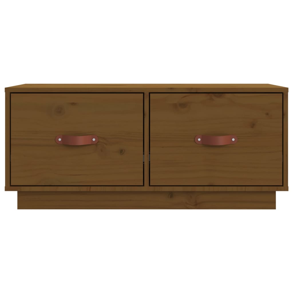 TV-taso hunajanruskea 80x34x35 cm täysi mänty - Sisustajankoti.fi