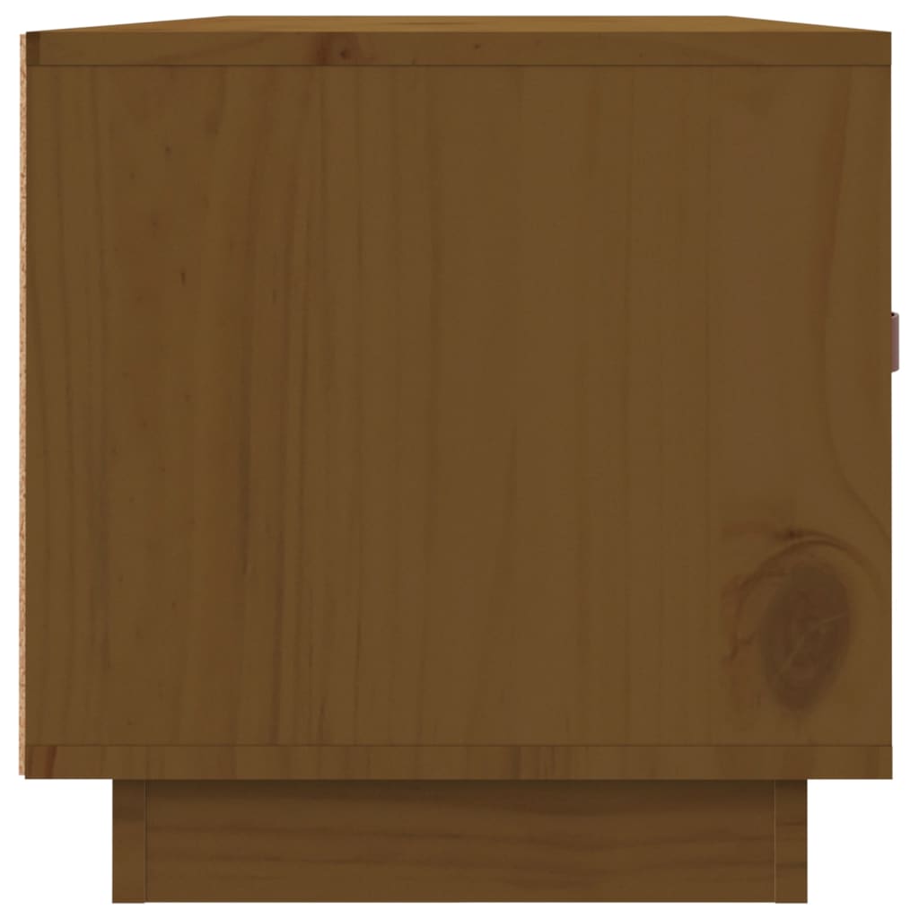 TV-taso hunajanruskea 80x34x35 cm täysi mänty - Sisustajankoti.fi