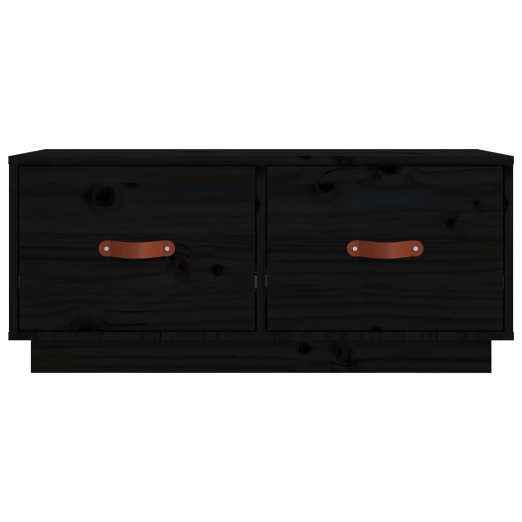 TV-taso musta 80x34x35 cm täysi mänty - Sisustajankoti.fi
