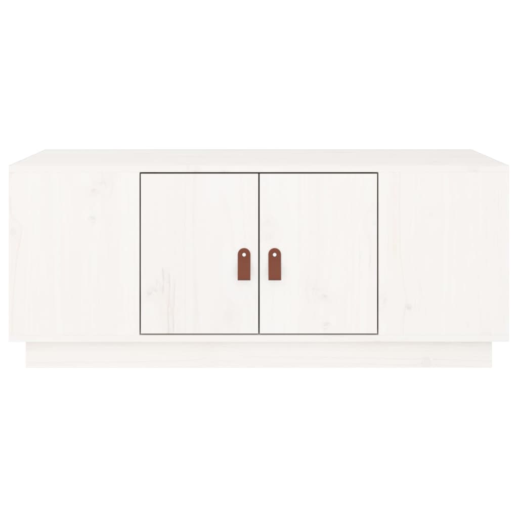 Sohvapöytä valkoinen 100x50x41 cm täysi mänty - Sisustajankoti.fi