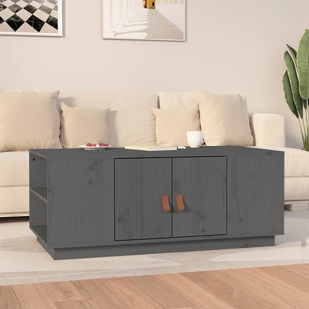 Sohvapöytä harmaa 100x50x41 cm täysi mänty - Sisustajankoti.fi
