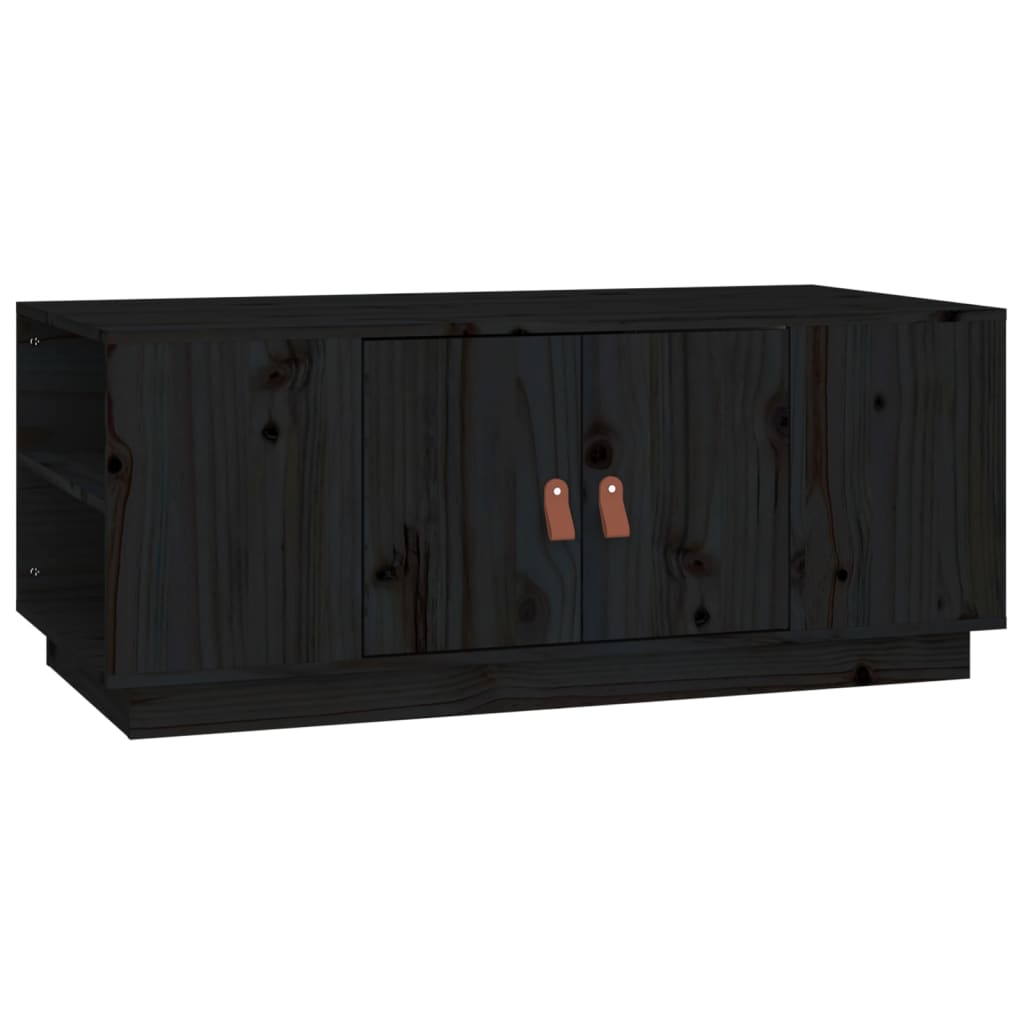 Sohvapöytä musta 100x50x41 cm täysi mänty - Sisustajankoti.fi