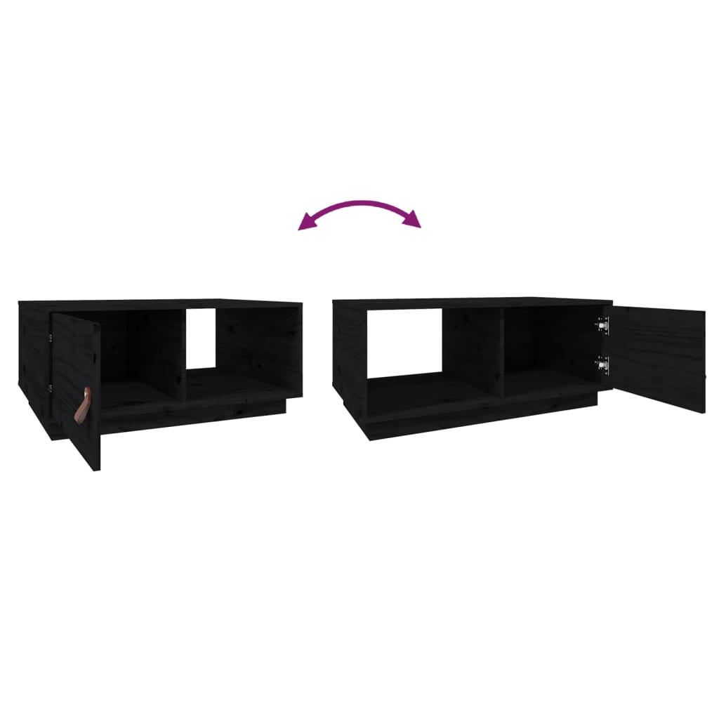 Sohvapöytä musta 80x50x35,5 cm täysi mänty - Sisustajankoti.fi