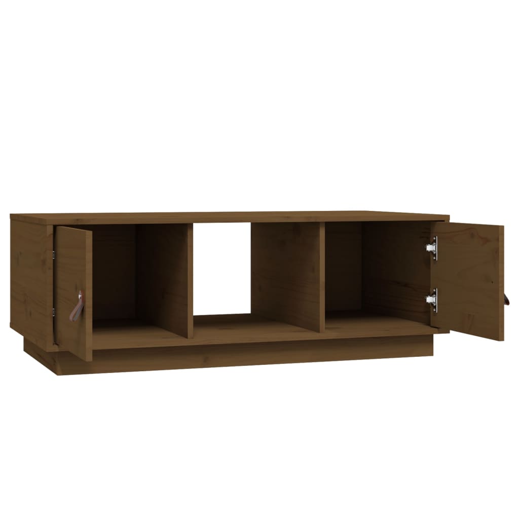 Sohvapöytä hunajanruskea 100x50x35 cm täysi mänty - Sisustajankoti.fi