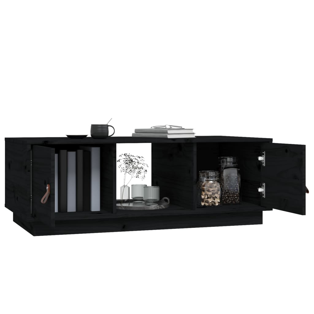 Sohvapöytä musta 100x50x35 cm täysi mänty - Sisustajankoti.fi