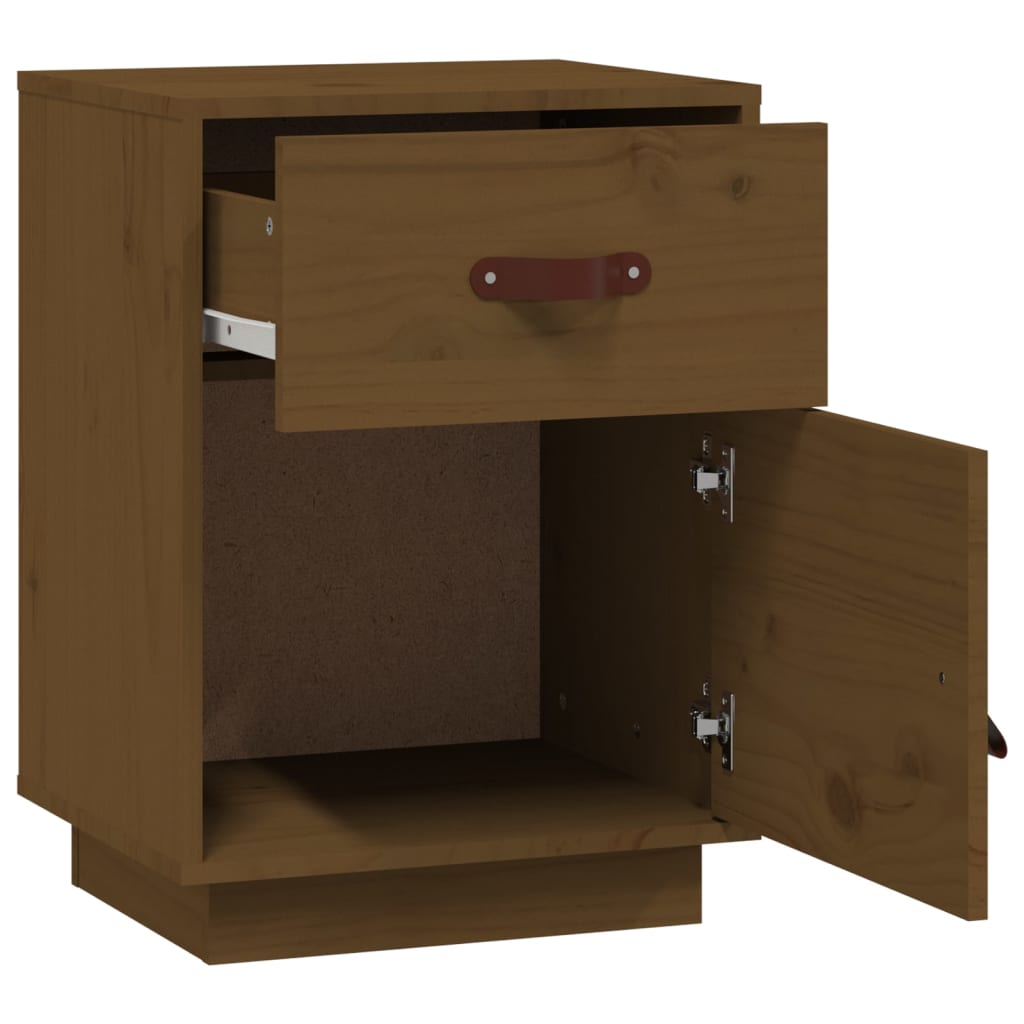 Yöpöydät 2 kpl hunajanruskea 40x34x55 cm täysi mänty - Sisustajankoti.fi