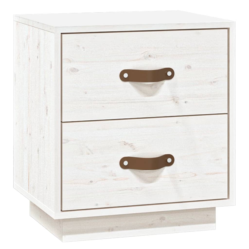 Yöpöydät 2 kpl valkoinen 40x34x45 cm täysi mänty - Sisustajankoti.fi