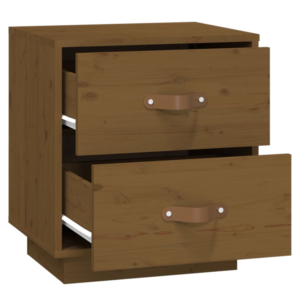 Yöpöydät 2 kpl hunajanruskea 40x34x45 cm täysi mänty - Sisustajankoti.fi
