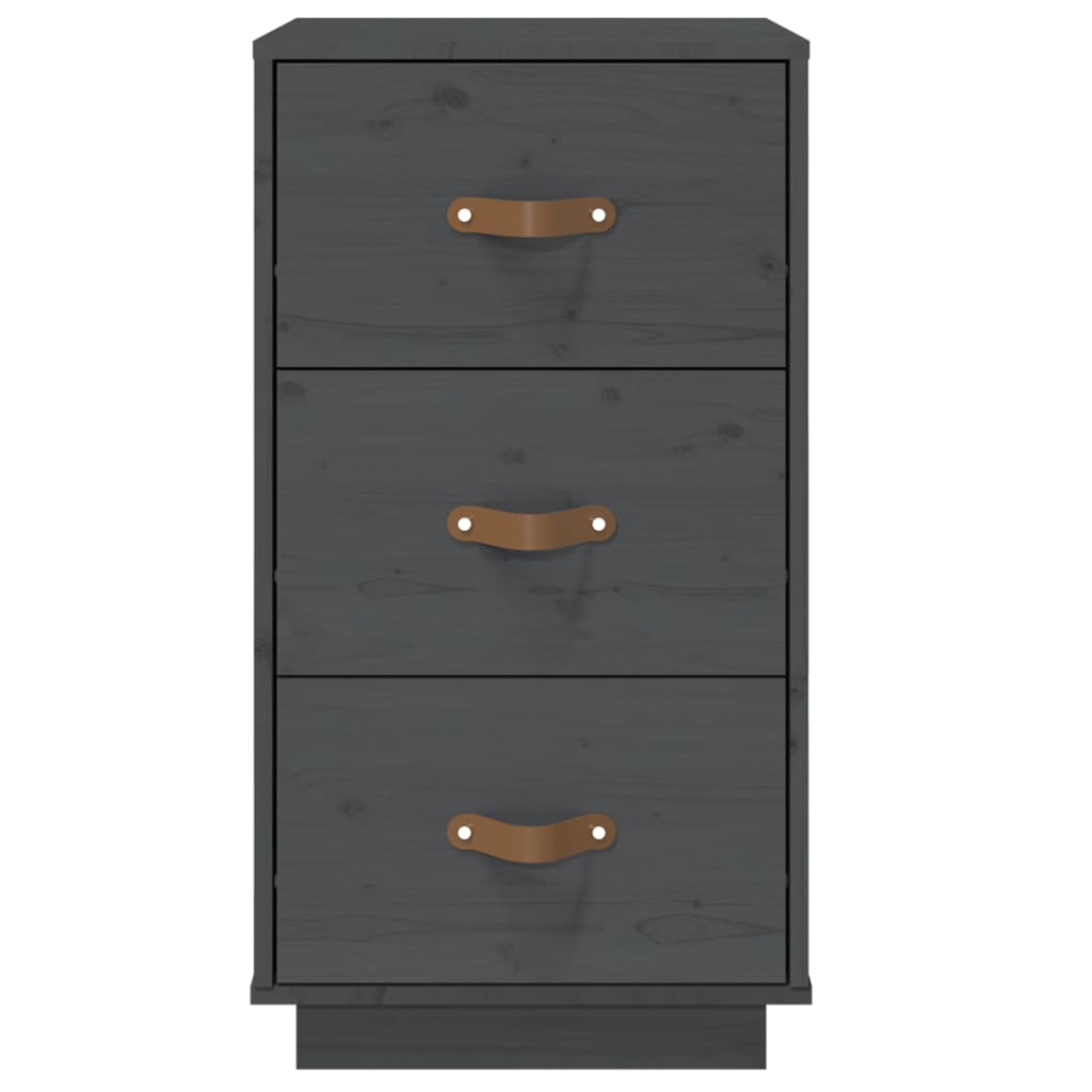 Yöpöydät 2 kpl harmaa 40x40x75 cm täysi mänty - Sisustajankoti.fi