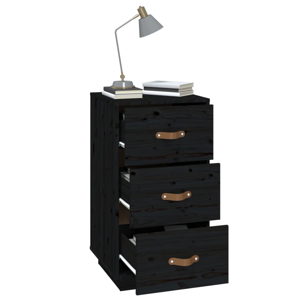 Yöpöydät 2 kpl musta 40x40x75 cm täysi mänty - Sisustajankoti.fi