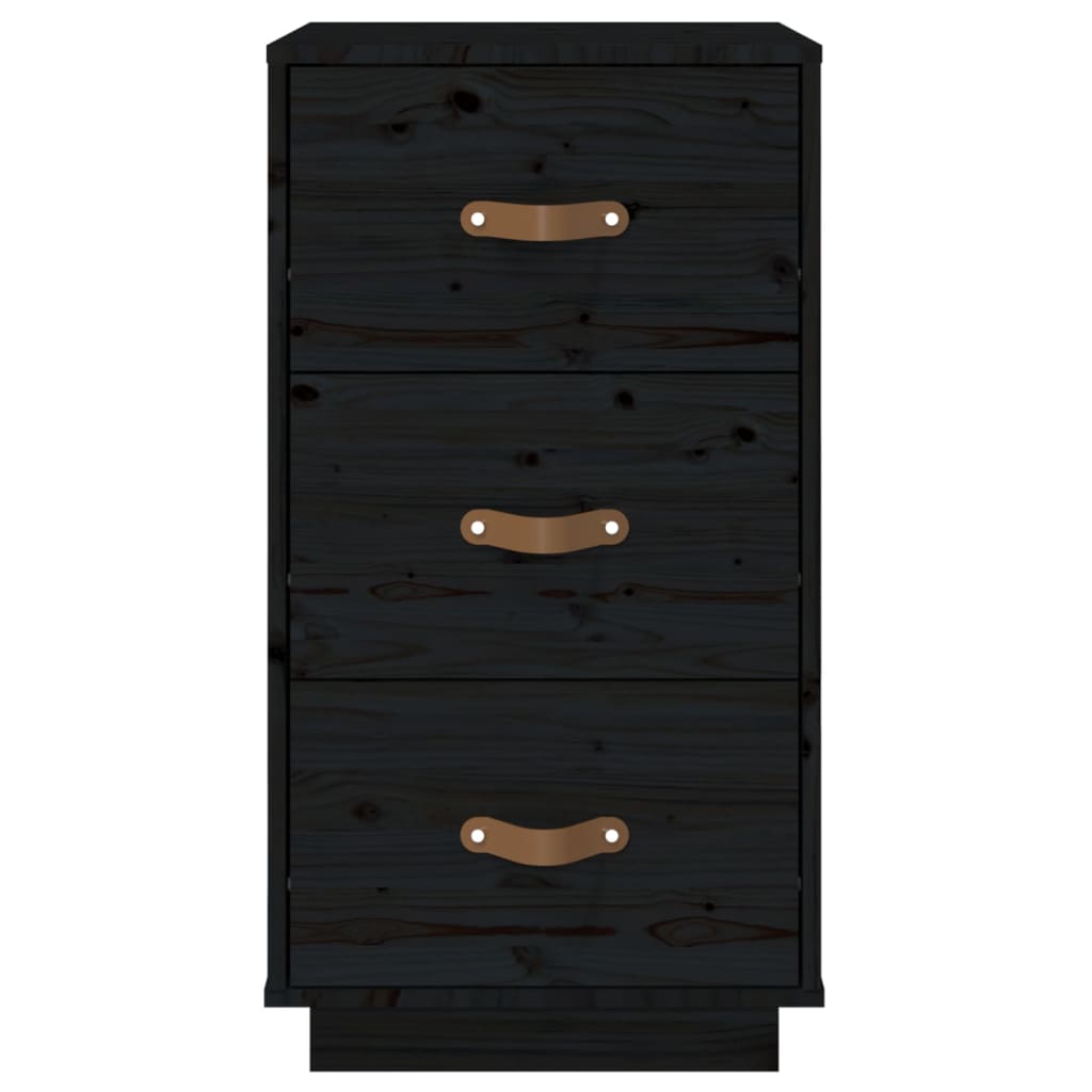 Yöpöydät 2 kpl musta 40x40x75 cm täysi mänty - Sisustajankoti.fi
