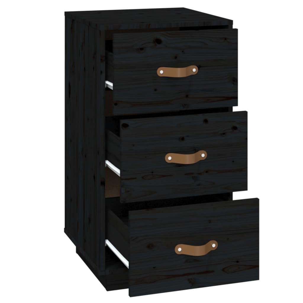 Yöpöydät 2 kpl musta 40x40x75 cm täysi mänty - Sisustajankoti.fi