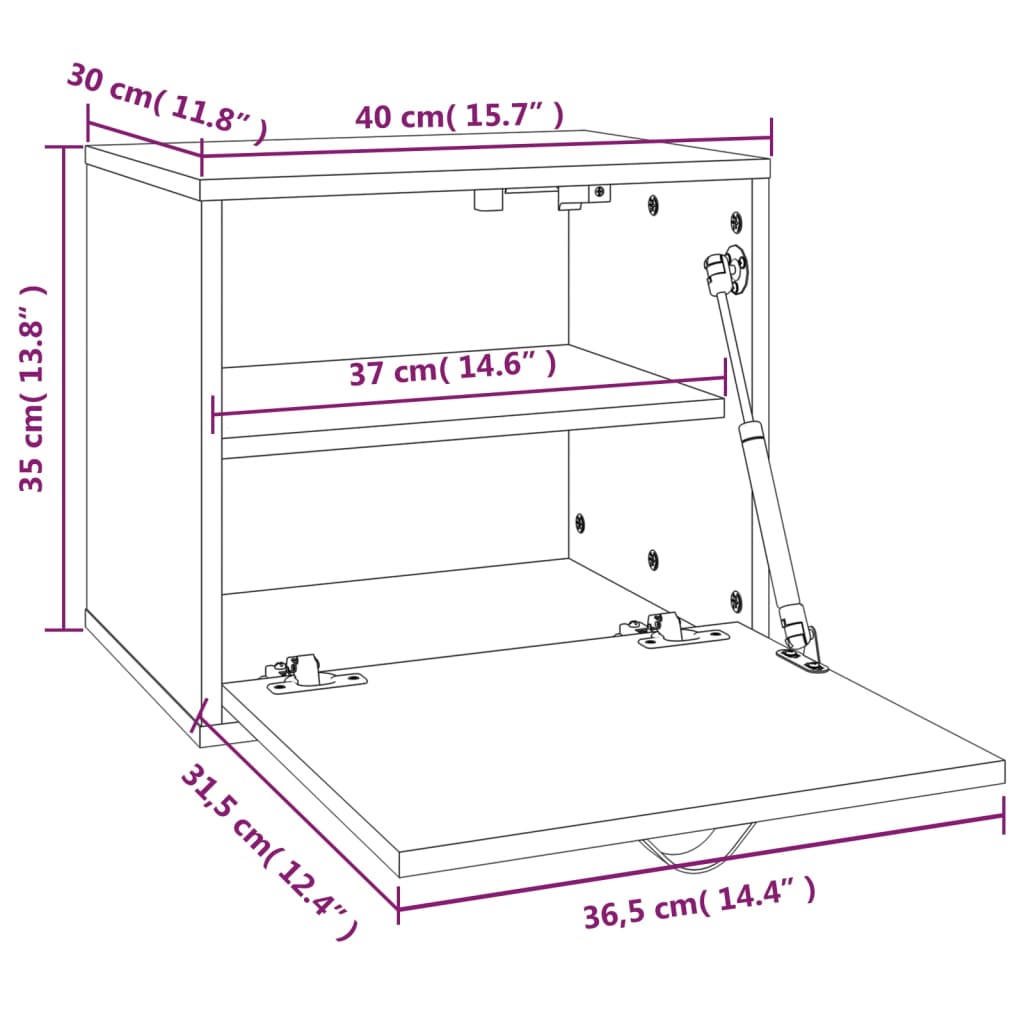 Seinäkaappi musta 40x30x35 cm täysi mänty - Sisustajankoti.fi