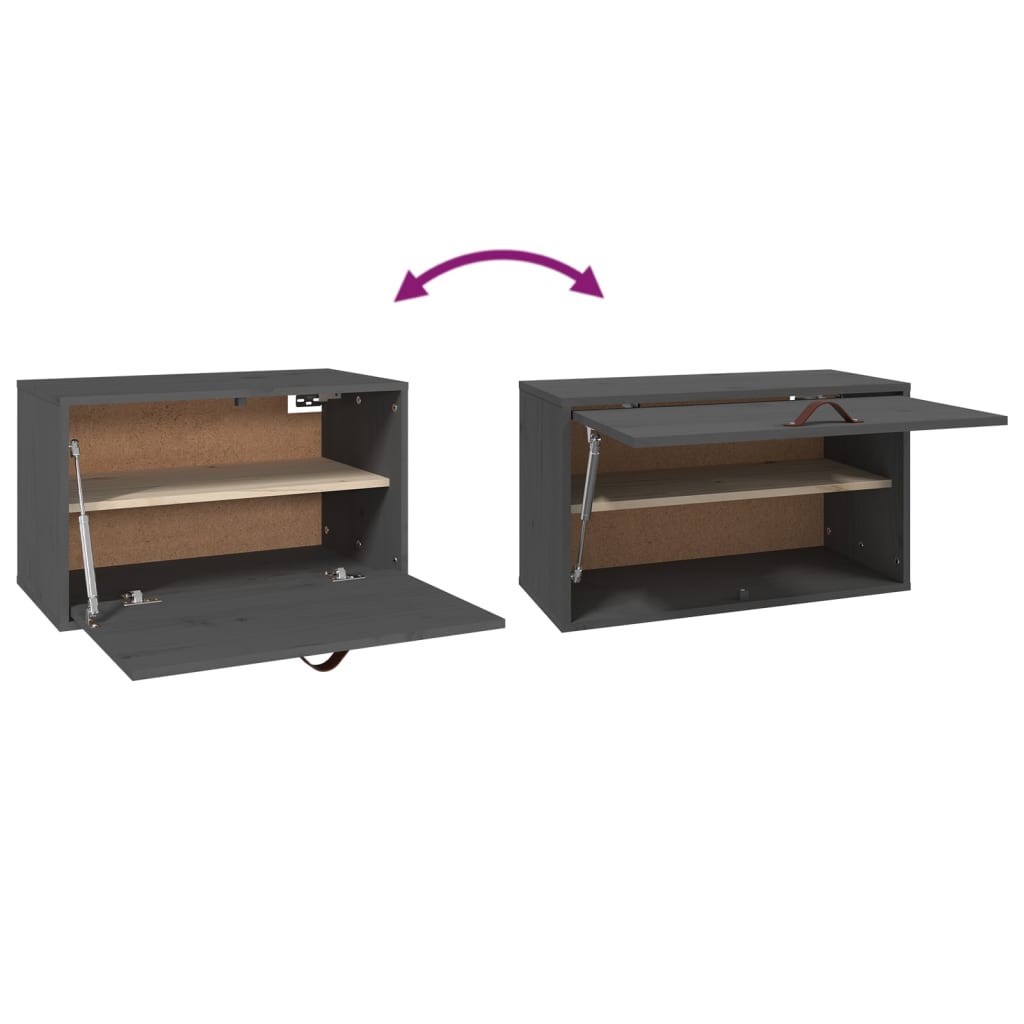 Seinäkaappi harmaa 60x30x35 cm täysi mänty - Sisustajankoti.fi