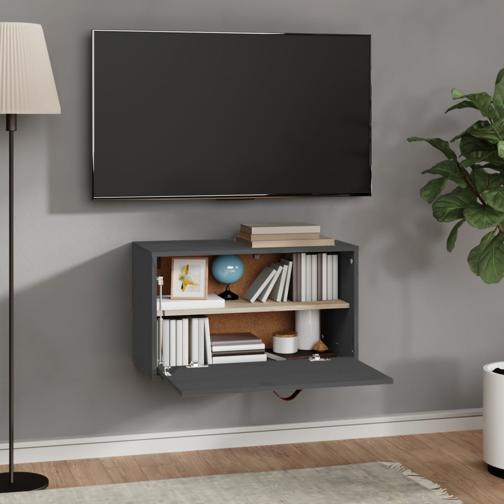 Seinäkaappi harmaa 60x30x35 cm täysi mänty - Sisustajankoti.fi