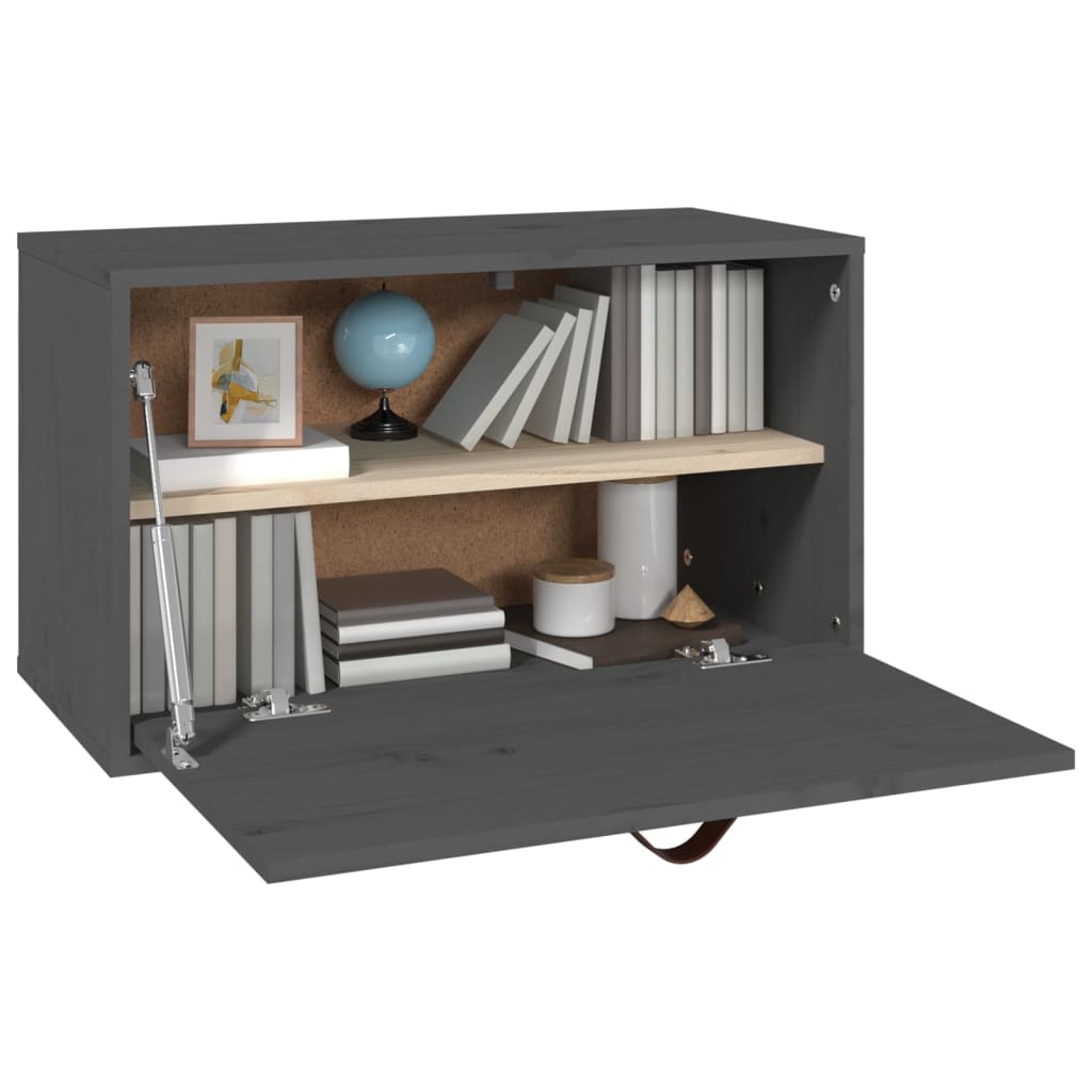 Seinäkaappi harmaa 60x30x35 cm täysi mänty - Sisustajankoti.fi