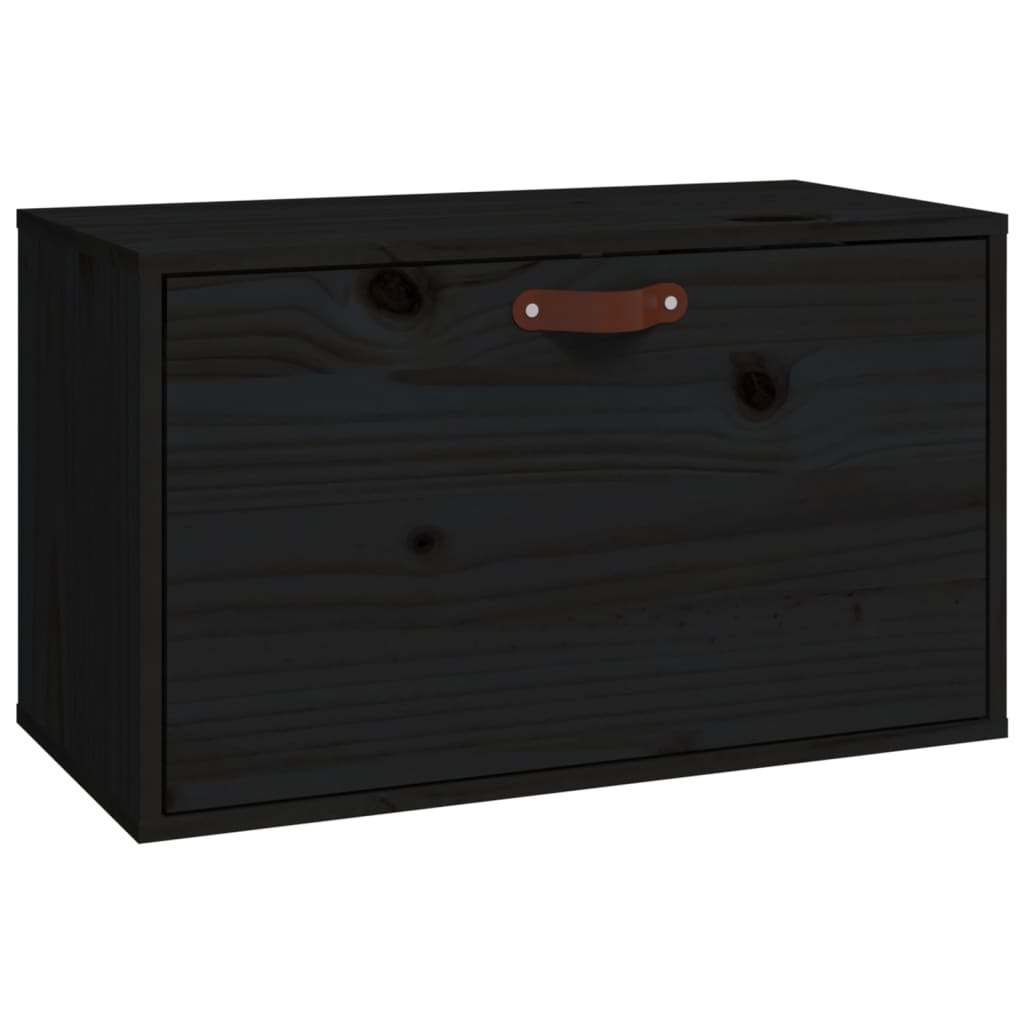 Seinäkaappi musta 60x30x35 cm täysi mänty - Sisustajankoti.fi