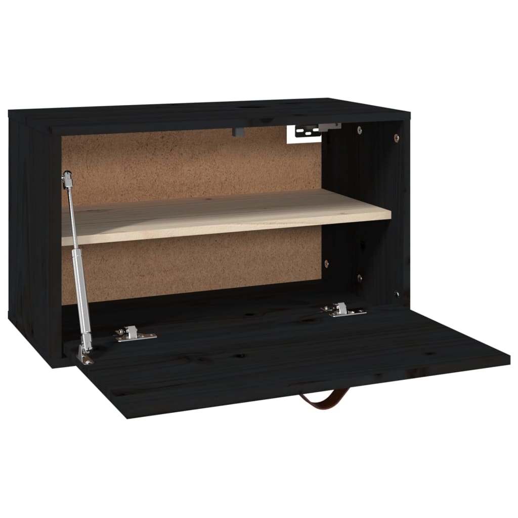 Seinäkaappi musta 60x30x35 cm täysi mänty - Sisustajankoti.fi