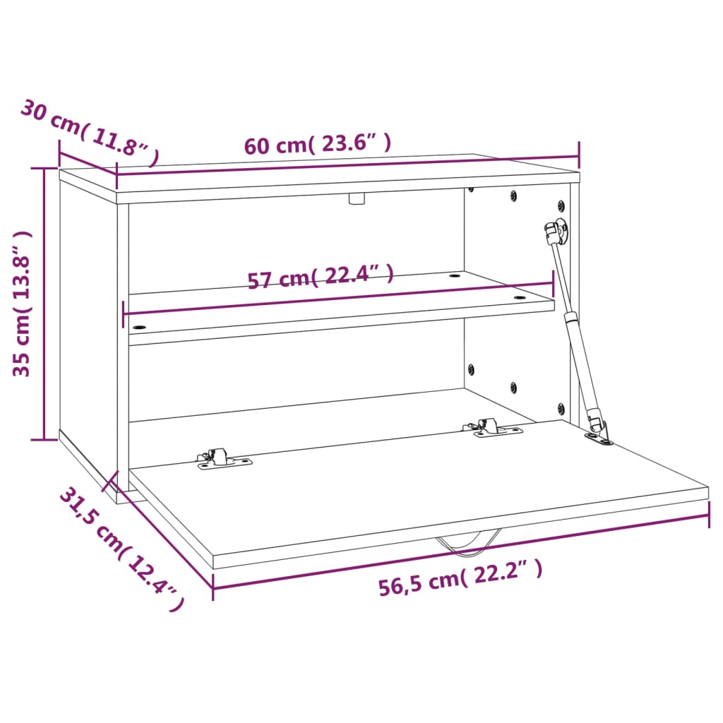Seinäkaappi musta 60x30x35 cm täysi mänty - Sisustajankoti.fi