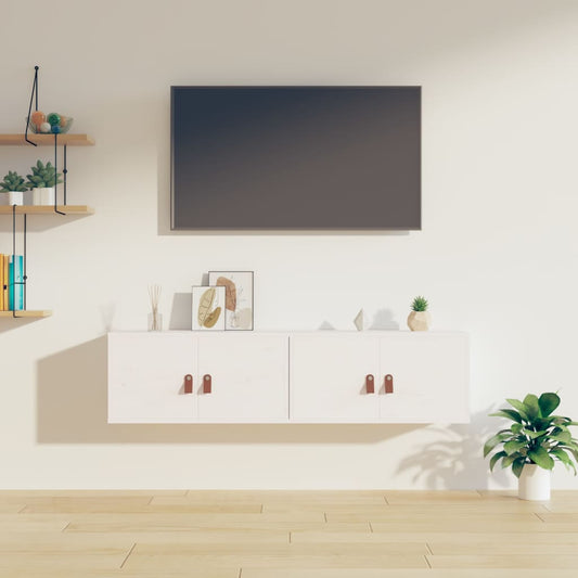 Seinäkaapit 2 kpl valkoinen 60x30x30 cm täysi mänty - Sisustajankoti.fi
