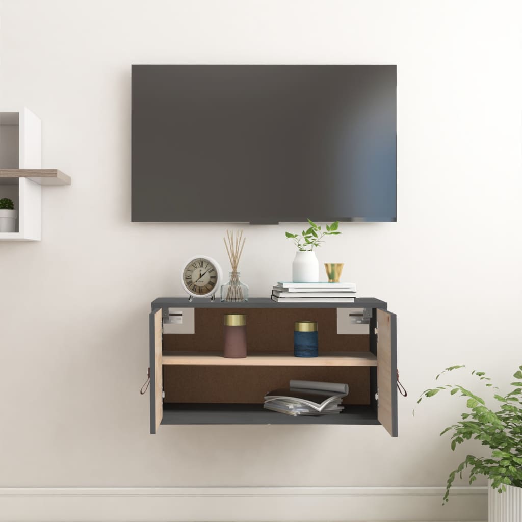 Seinäkaappi harmaa 60x30x30 cm täysi mänty - Sisustajankoti.fi