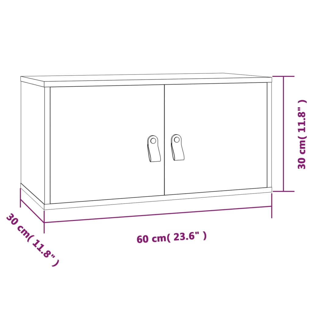 Seinäkaappi harmaa 60x30x30 cm täysi mänty - Sisustajankoti.fi