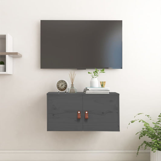 Seinäkaappi harmaa 60x30x30 cm täysi mänty - Sisustajankoti.fi