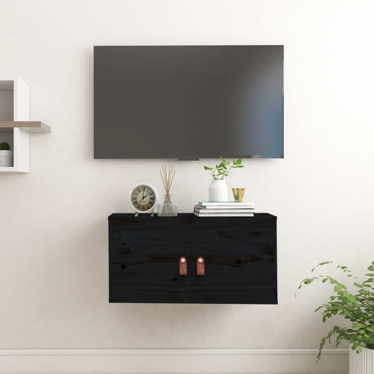 Seinäkaappi musta 60x30x30 cm täysi mänty - Sisustajankoti.fi