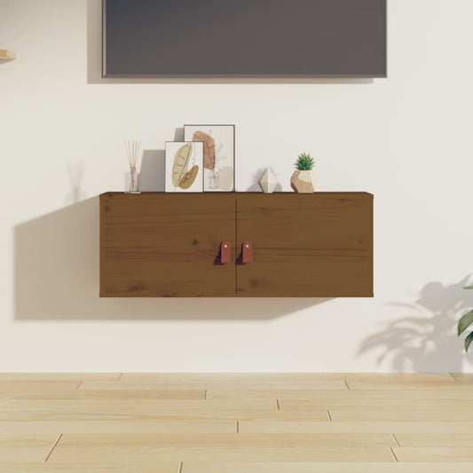 Seinäkaappi hunajanruskea 80x30x30 cm täysi mänty - Sisustajankoti.fi