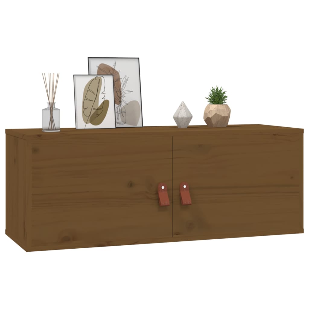 Seinäkaapit 2 kpl hunajanruskea 80x30x30 cm täysi mänty - Sisustajankoti.fi