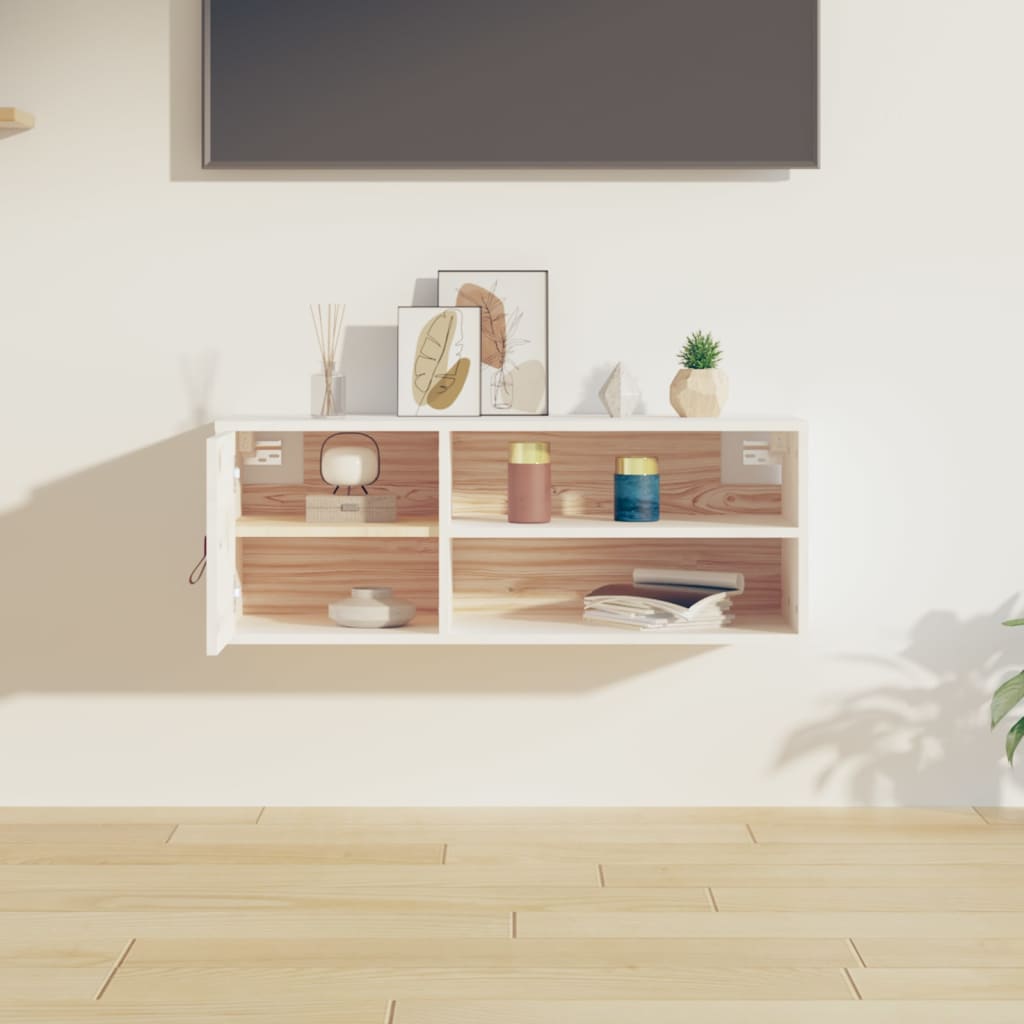 Seinäkaappi valkoinen 80x30x30 cm täysi mänty - Sisustajankoti.fi