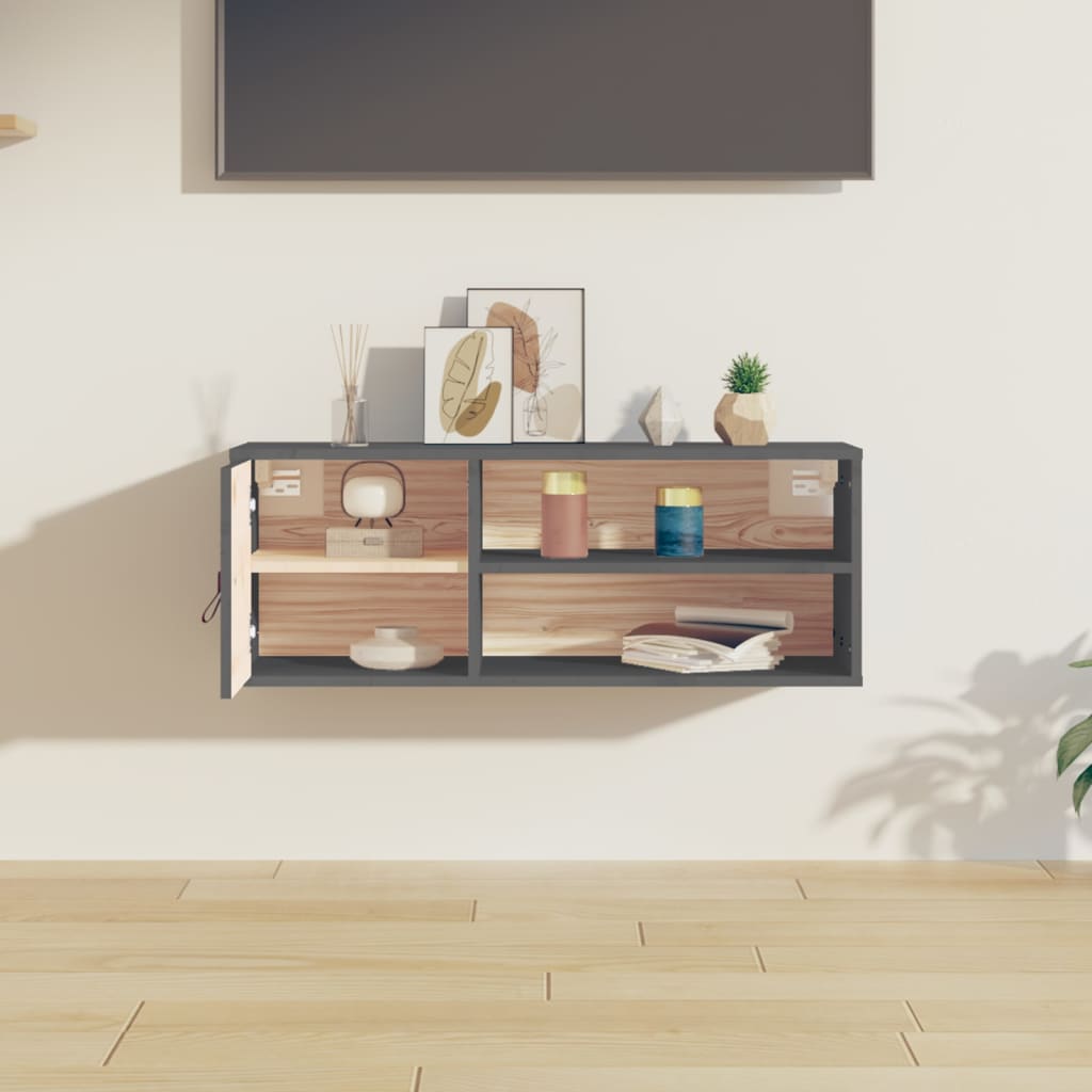 Seinäkaappi harmaa 80x30x30 cm täysi mänty - Sisustajankoti.fi