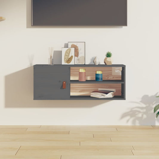 Seinäkaappi harmaa 80x30x30 cm täysi mänty - Sisustajankoti.fi