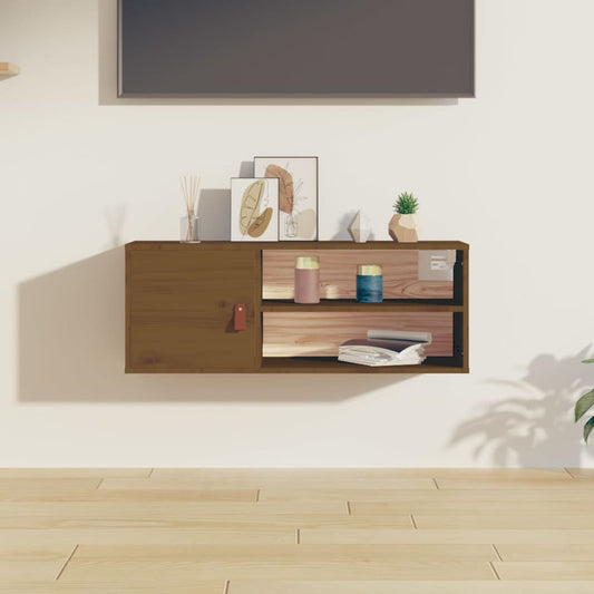Seinäkaappi hunajanruskea 80x30x30 cm täysi mänty - Sisustajankoti.fi