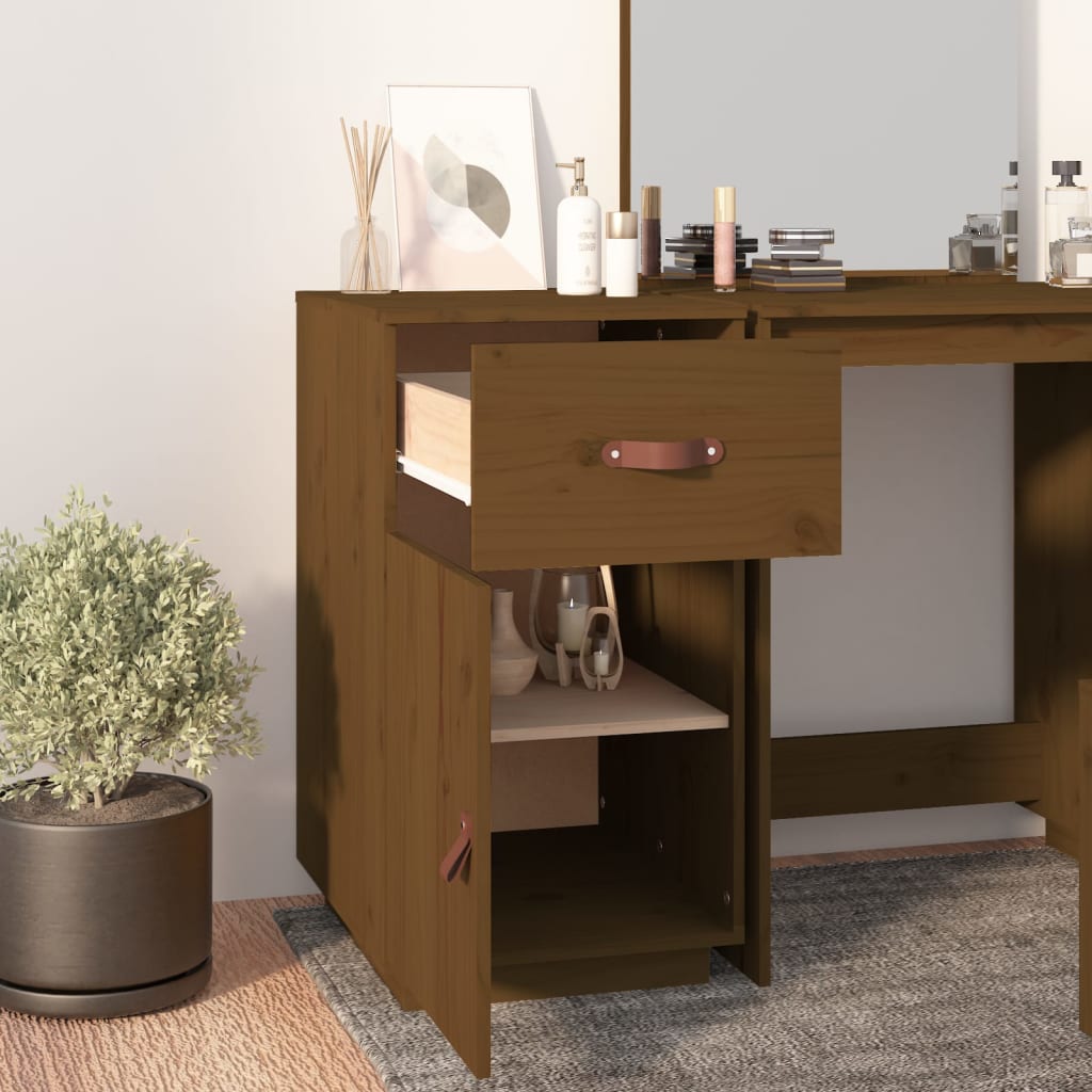 Työpöytäkaappi hunajanruskea 40x50x75 cm täysi mänty - Sisustajankoti.fi
