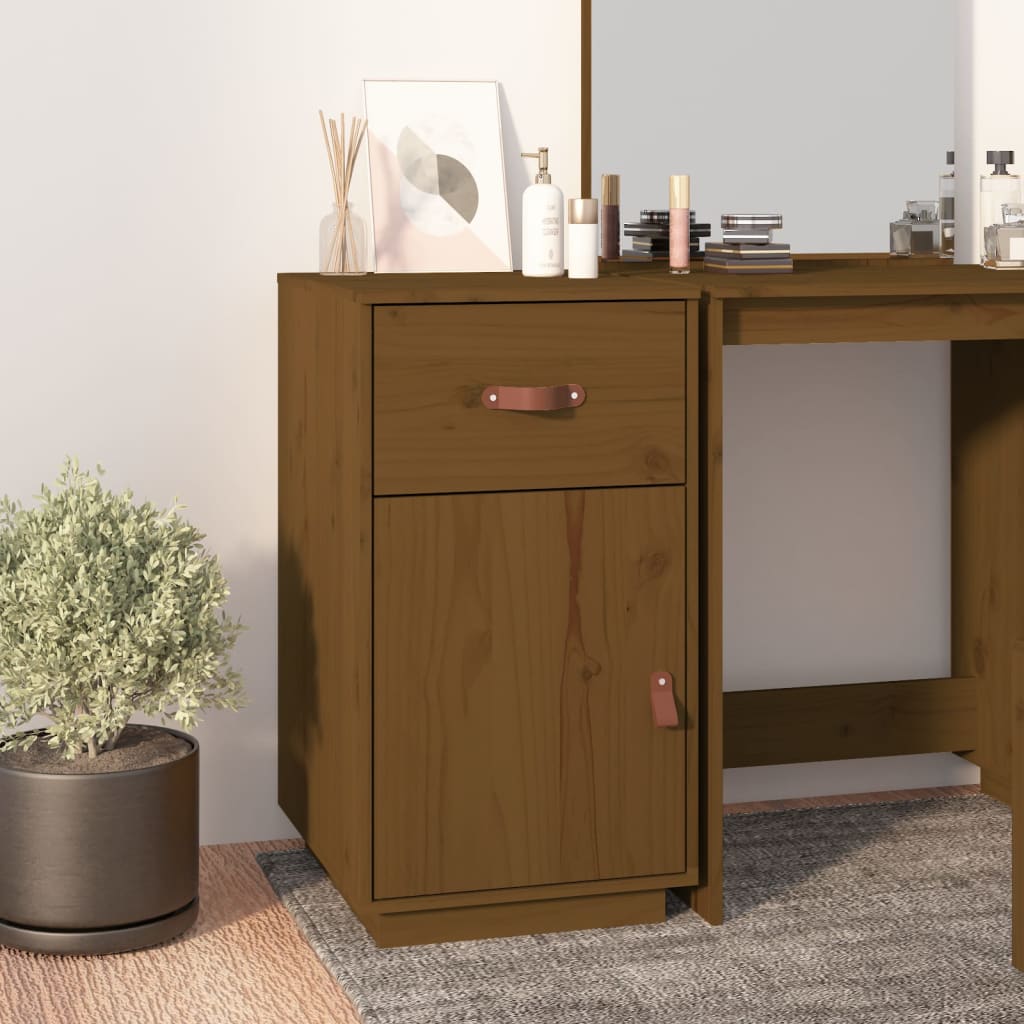 Työpöytäkaappi hunajanruskea 40x50x75 cm täysi mänty - Sisustajankoti.fi