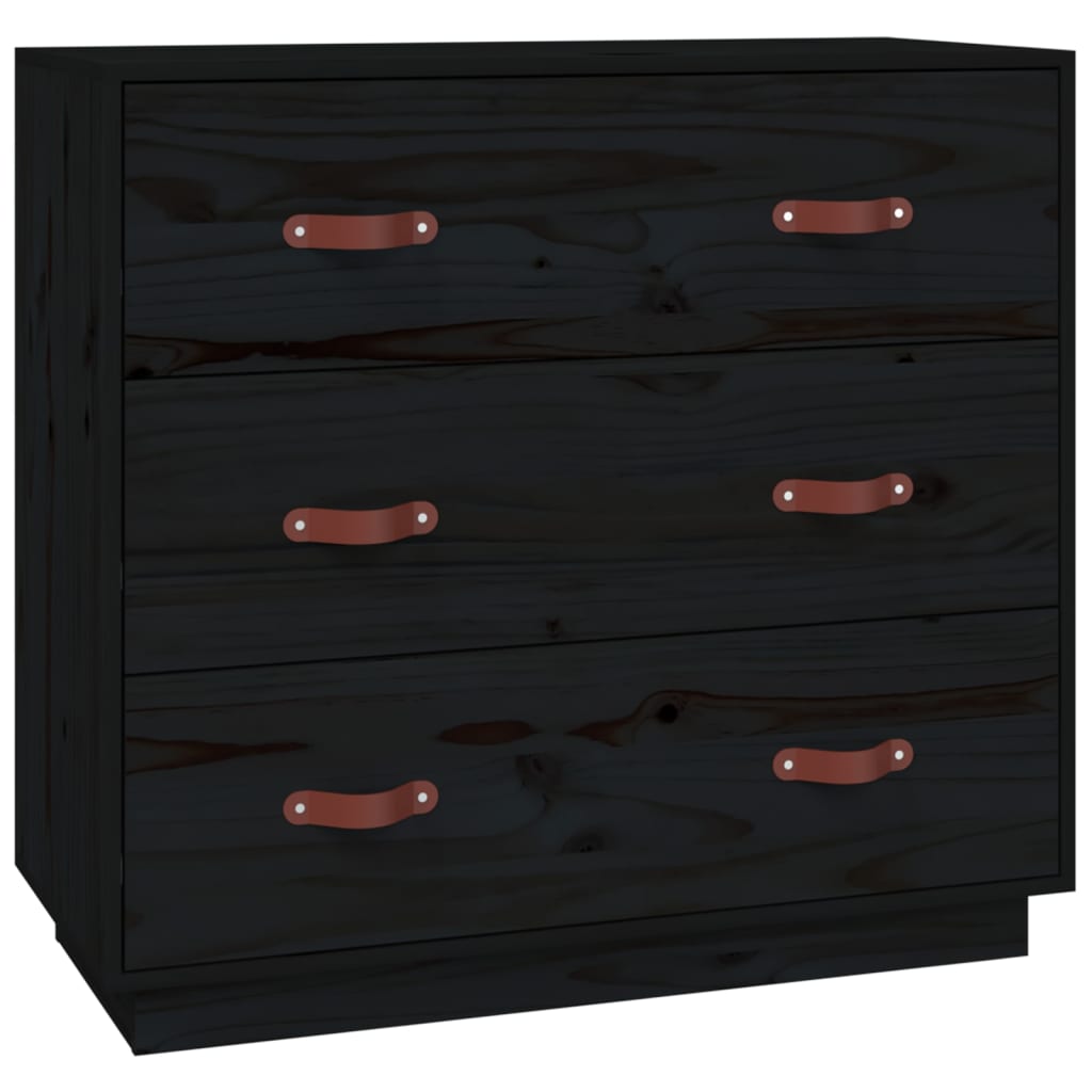 Senkki musta 80x40x75 cm täysi mänty - Sisustajankoti.fi