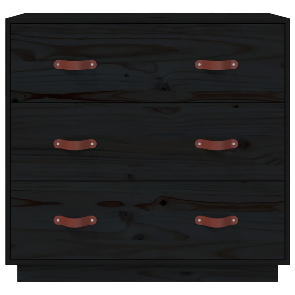 Senkki musta 80x40x75 cm täysi mänty - Sisustajankoti.fi