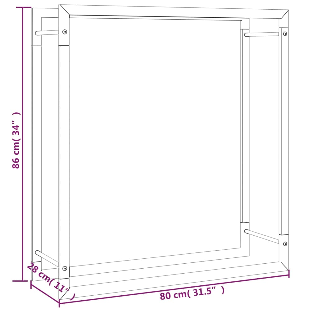 Polttopuuteline mattamusta 80x28x86 cm teräs - Sisustajankoti.fi