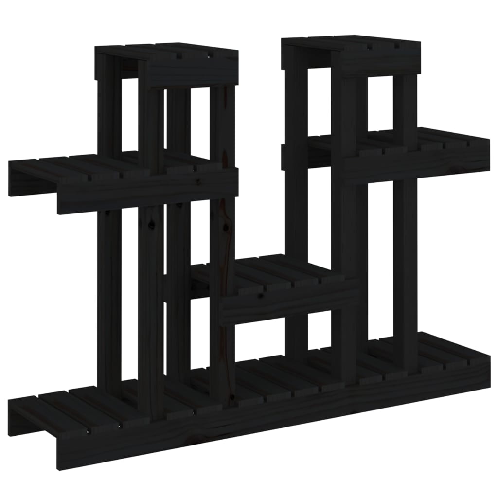 Kasviteline musta 104,5x25x77,5 cm täysi mänty - Sisustajankoti.fi