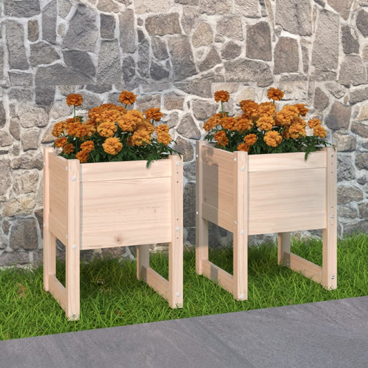 Kukkalaatikot 2 kpl 40x40x52,5 cm täysi mänty - Sisustajankoti.fi