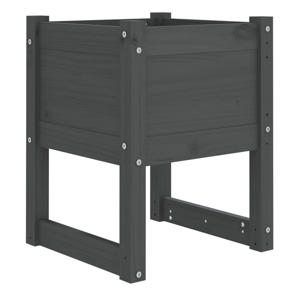 Kukkalaatikot 2 kpl harmaa 40x40x52,5 cm täysi mänty - Sisustajankoti.fi