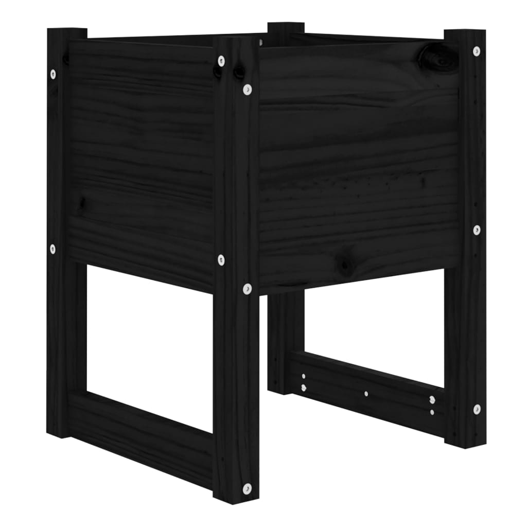 Kukkalaatikot 2 kpl musta 40x40x52,5 cm täysi mänty - Sisustajankoti.fi