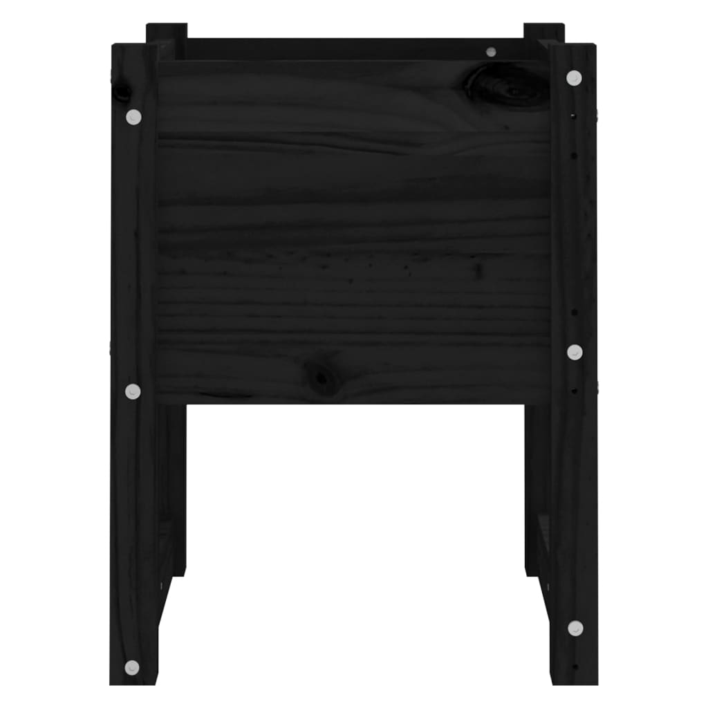 Kukkalaatikot 2 kpl musta 40x40x52,5 cm täysi mänty - Sisustajankoti.fi