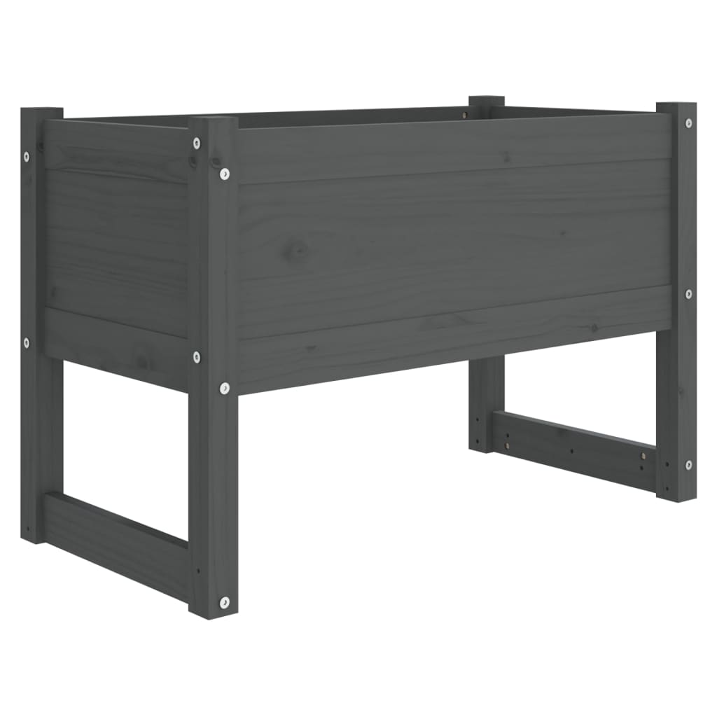 Kukkalaatikko harmaa 78x40x52 cm täysi mänty - Sisustajankoti.fi