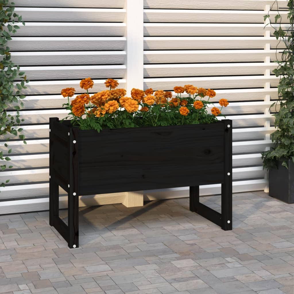 Kukkalaatikko musta 78x40x52 cm täysi mänty - Sisustajankoti.fi